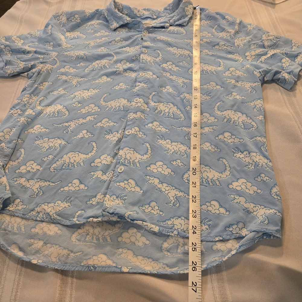 Earthbound Trading Company Shirt Adult Mens Large Blue Dinosaur Cloud - Picture 3 of 8